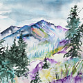 Watercolor - Long's Peak Summer Landscape