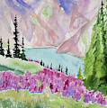 Original Watercolor - Blue Lakes Summer