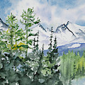 Watercolor - Brainard Lakes Winter Landscape